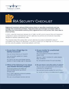 RIA Security Checklist